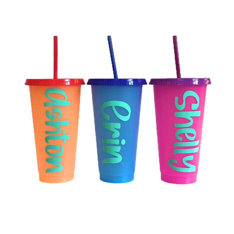 Personalized Color Changing Cups with Lid Straw 24oz Etsy