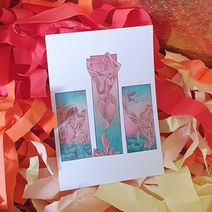 Geburt der Venus Triptychon (Scarlet Envy) - A5 Postkarte