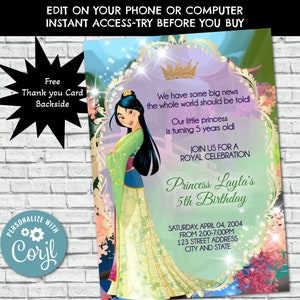 Buy Mulan Birthday Invitations Online In India Etsy India