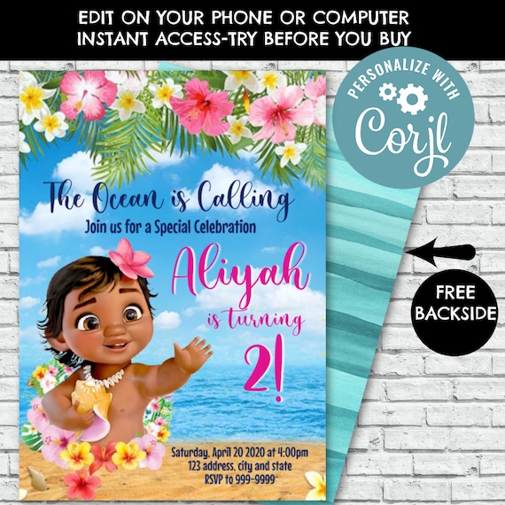 Moana invitation sale