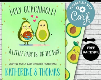 Invito aguacate, invito alla baby shower Aguacate, invito aguacate, doccia in aereo, bambino aeroplani, download istantaneo, avocado