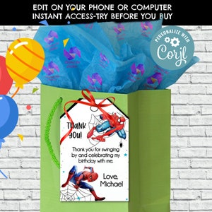 Spiderman Favor Tag, Spiderman Gift Tag, Spiderman Tag, Spiderman Favor Tag, Heroes, Spiderman, hulk,  Instant Download