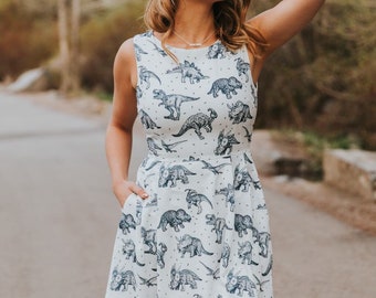 Dinosaur Dress Women - Etsy