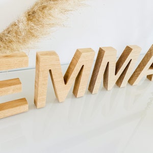 Freestanding wooden letters made of solid oak