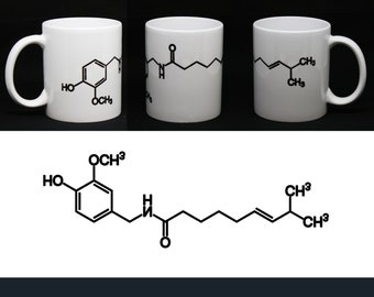 Coffee Mug : Chili Pepper Capsaicin Chemical Formula, Structure