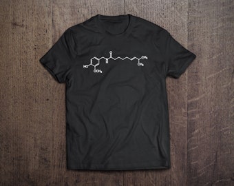 Chili Capsaicin Chemische Struktur, Formel: Tshirt