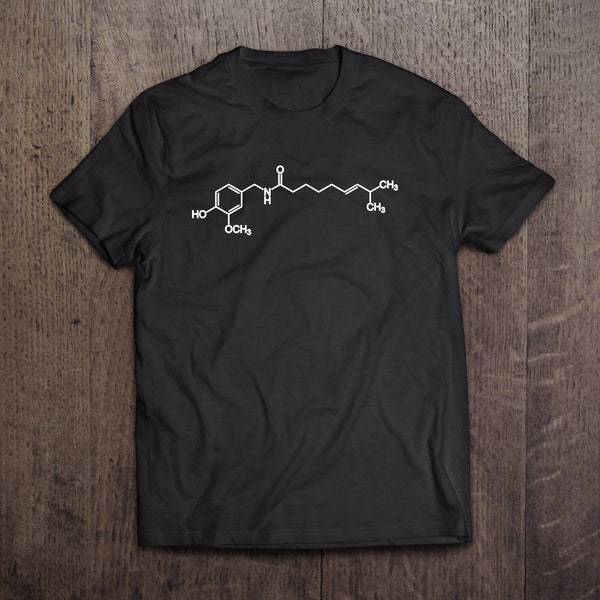 Chili Capsaicin Chemical Structure, Formula : Tshirt