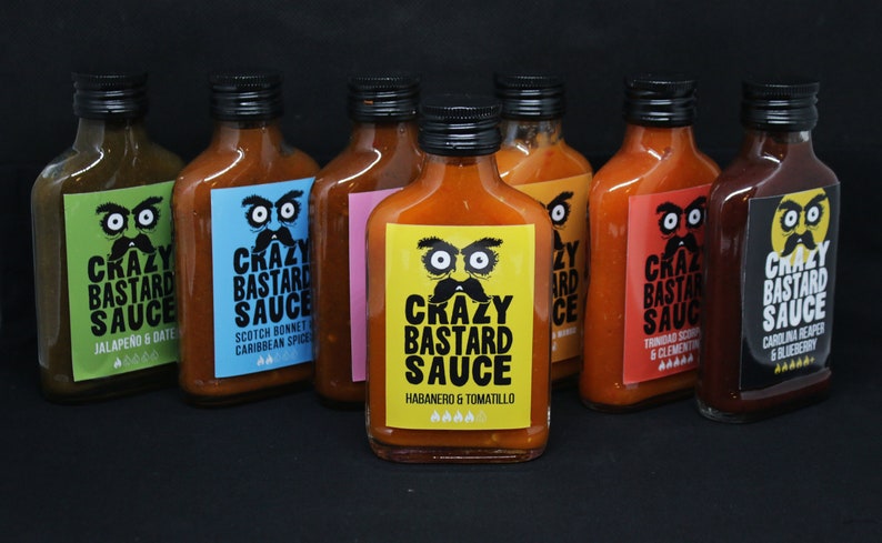 Hot Sauce : Crazy Bastard Full Regular Sauce Box Set 7 x Flaschen 100ml Bild 5