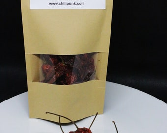 Ghost Pepper Naga Viper, Bhut Jolokia Whole Dried Chili Pods