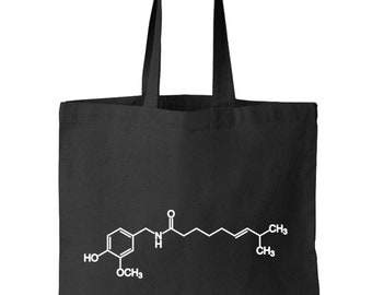 Chili Pepper Chemical Structure Capsaicin, Formula Tote Bag