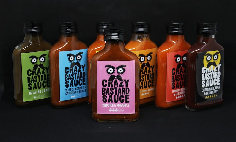 Hot Sauce : Crazy Bastard Full Regular Sauce Box Set 7 x Flaschen 100ml Bild 6