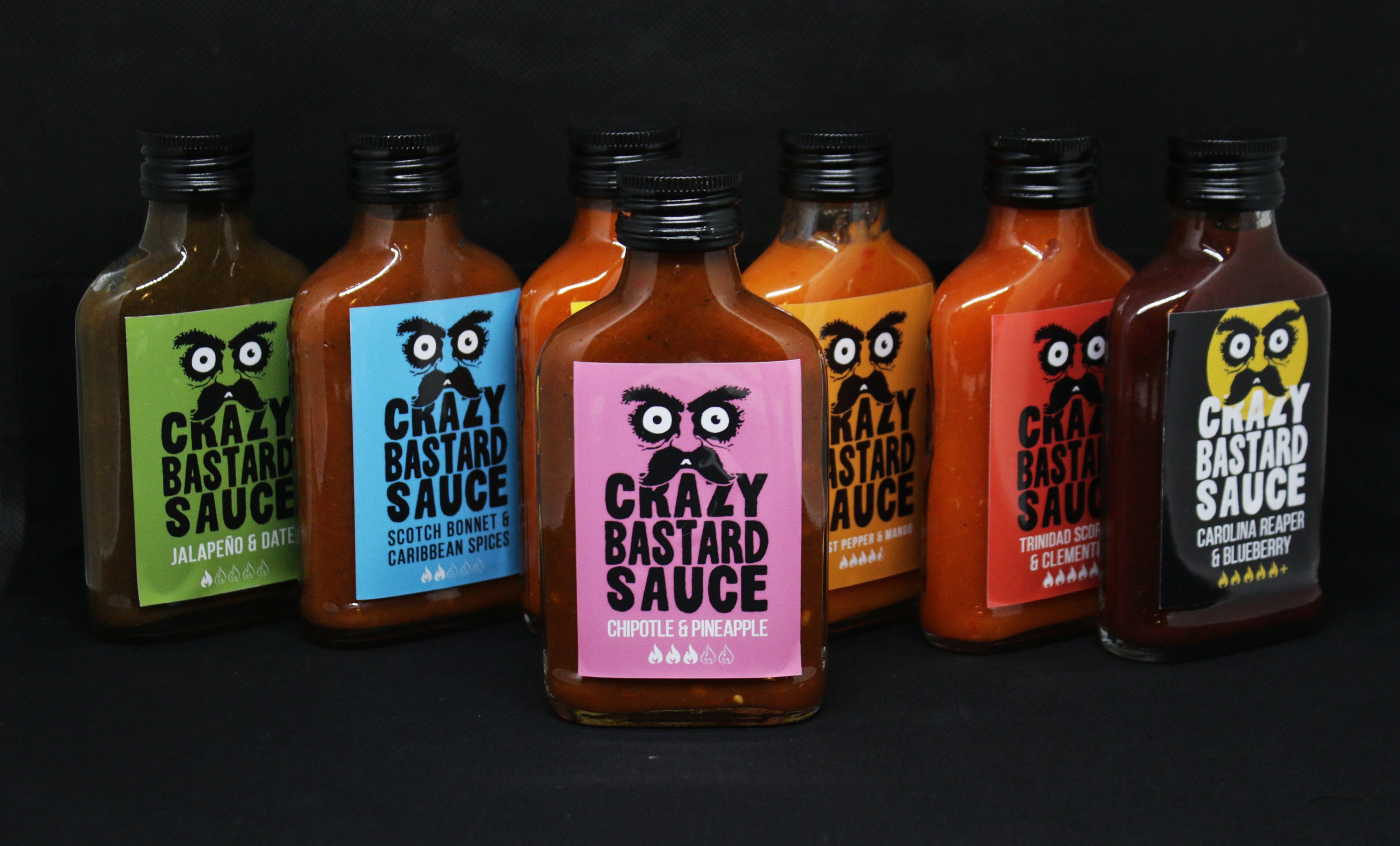 Hot Sauce : Crazy Bastard Full Regular Sauce Box Set 7 X Bottles 100ml 