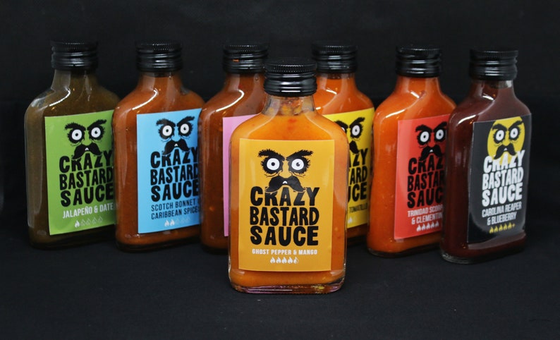 Hot Sauce : Crazy Bastard Full Regular Sauce Box Set 7 x Flaschen 100ml Bild 4