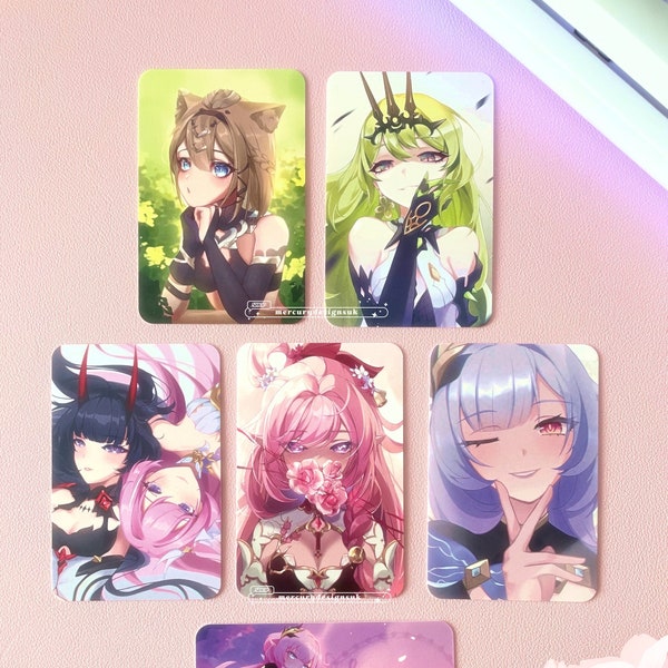 Honkai Impact 3rd Photocards // Small art prints, 85mm x 55mm // by Mercury Illustration