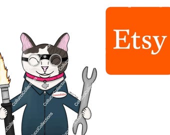 Dibujo digital de gato mecánico