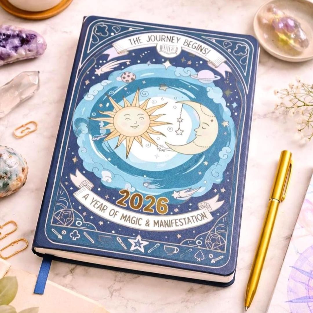 2026 Spiritual Planner, Weekly Planner Undated, Personal Journal, Hardback Diary With Gold Foil ...