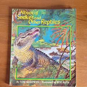 Album of snakes and other reptiles - 1970s soft cover - sketches and full page colour illustrations