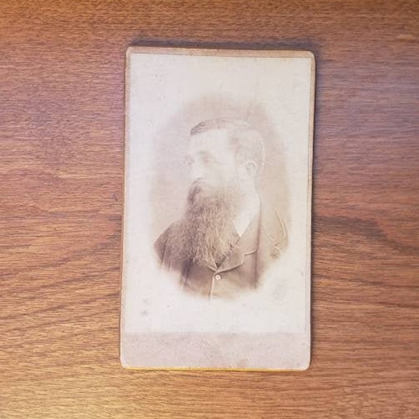 1880s vintage sepia carte-de-visite - ephemera - man with a beard