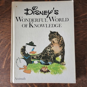 Wundervolle Disney Welt des Wissens - 1973 Hardcover-Buch mit Tierfotografien und Disney Zeichentrickfiguren