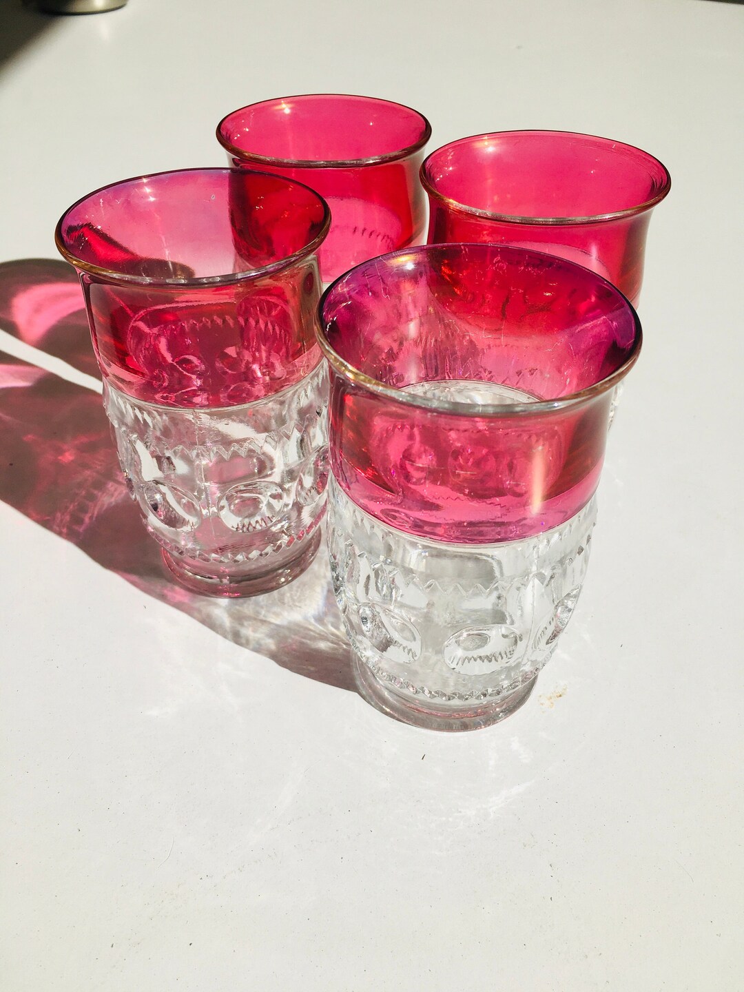 Set of 4 Kings Crown Ruby Flashed High Ball Tumblers - Etsy
