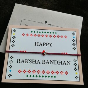 Floral Rakhi + Card / Silver / Raksha Bandhan
