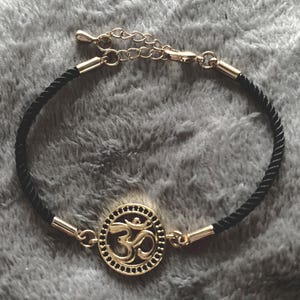 Childrens Aum silver slim adjustable bracelet /  Aum rakhi
