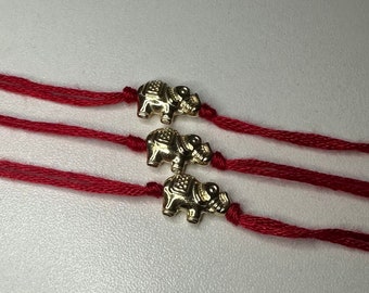 3x Hathi silver Rakhi / Elephant Rakhi