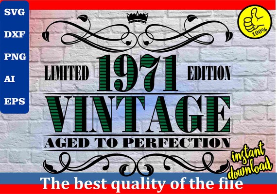Download Vintage 1971 svg 50th anniversary svgbadge of distinction ...