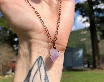 Amethyst Necklace | amethyst chip necklace | Crystal necklace | Crystals necklace | Amethyst pendant  | copper amethyst |  layering necklace