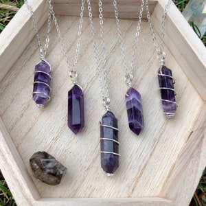 Amethyst Necklace | wire wrap crystal | Crystal necklace | Crystals necklace  |  Amethyst pendant