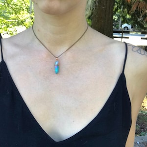 blue quartz Necklace | blue quartz Choker | Crystal necklace | Crystals choker | blue aura quartz | empath protection necklace