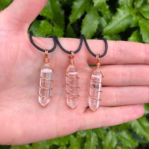 Clear Quartz Necklace | Quartz point necklace | Crystal necklace | Copper Quartz | Quartz pendant | Wire wrap Sodalite | empath