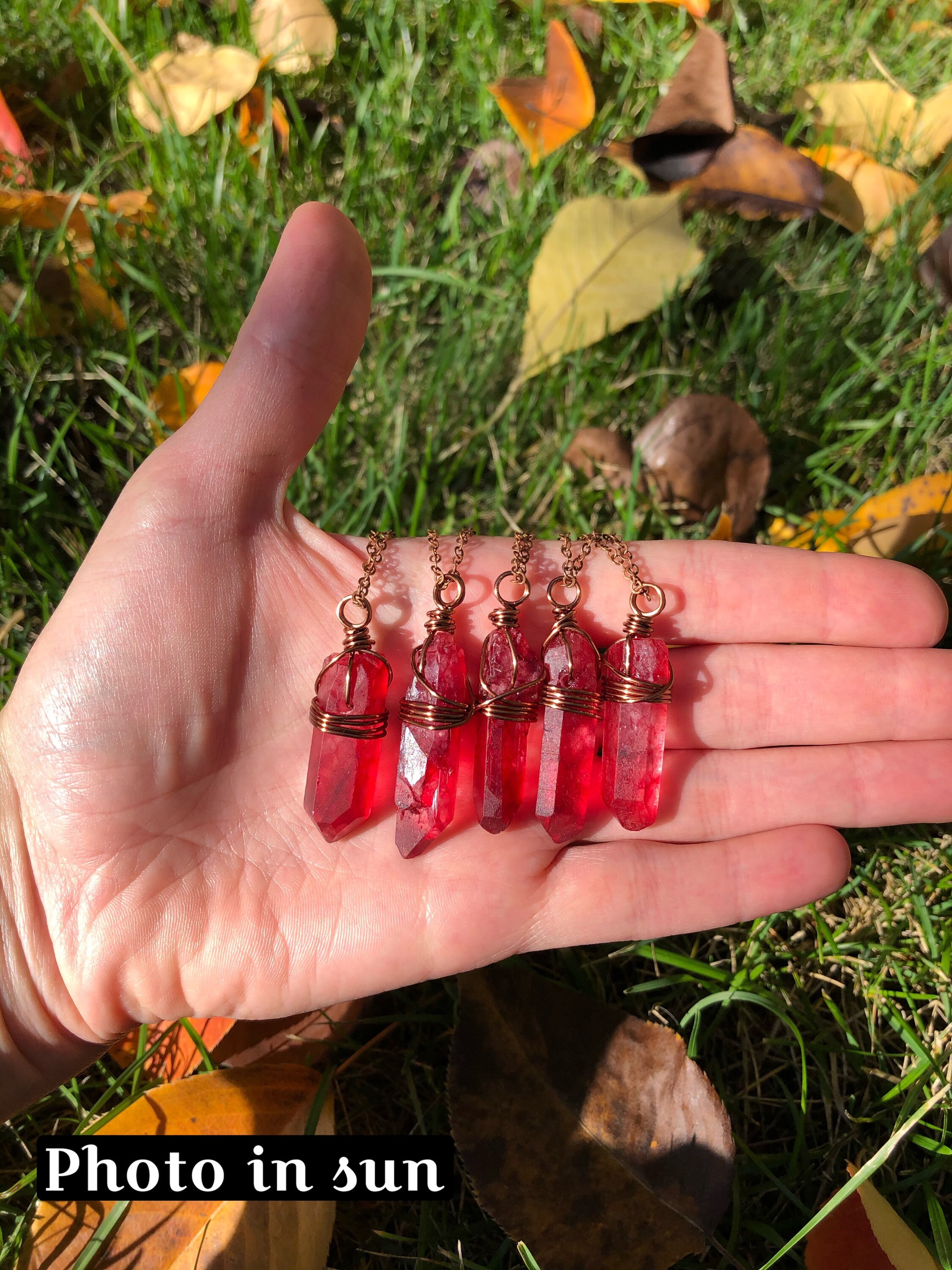 Red cheap quartz necklace