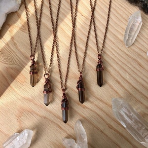 Smokey quartz Necklace | smokey point necklace | Crystal necklace | Crystals necklace | empath protection necklace