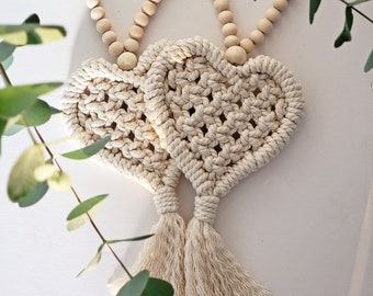 Macrame Heart  | Ornament  | Door Hanger  |  Door Decor  |  Rustic Door Decor | Bohemian Interior