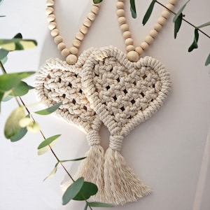 Macrame Heart  | Ornament  | Door Hanger  |  Door Decor  |  Rustic Door Decor | Bohemian Interior