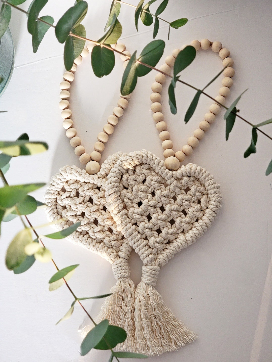 Macrame Heart Ornament Door Hanger Door Decor Rustic Etsy