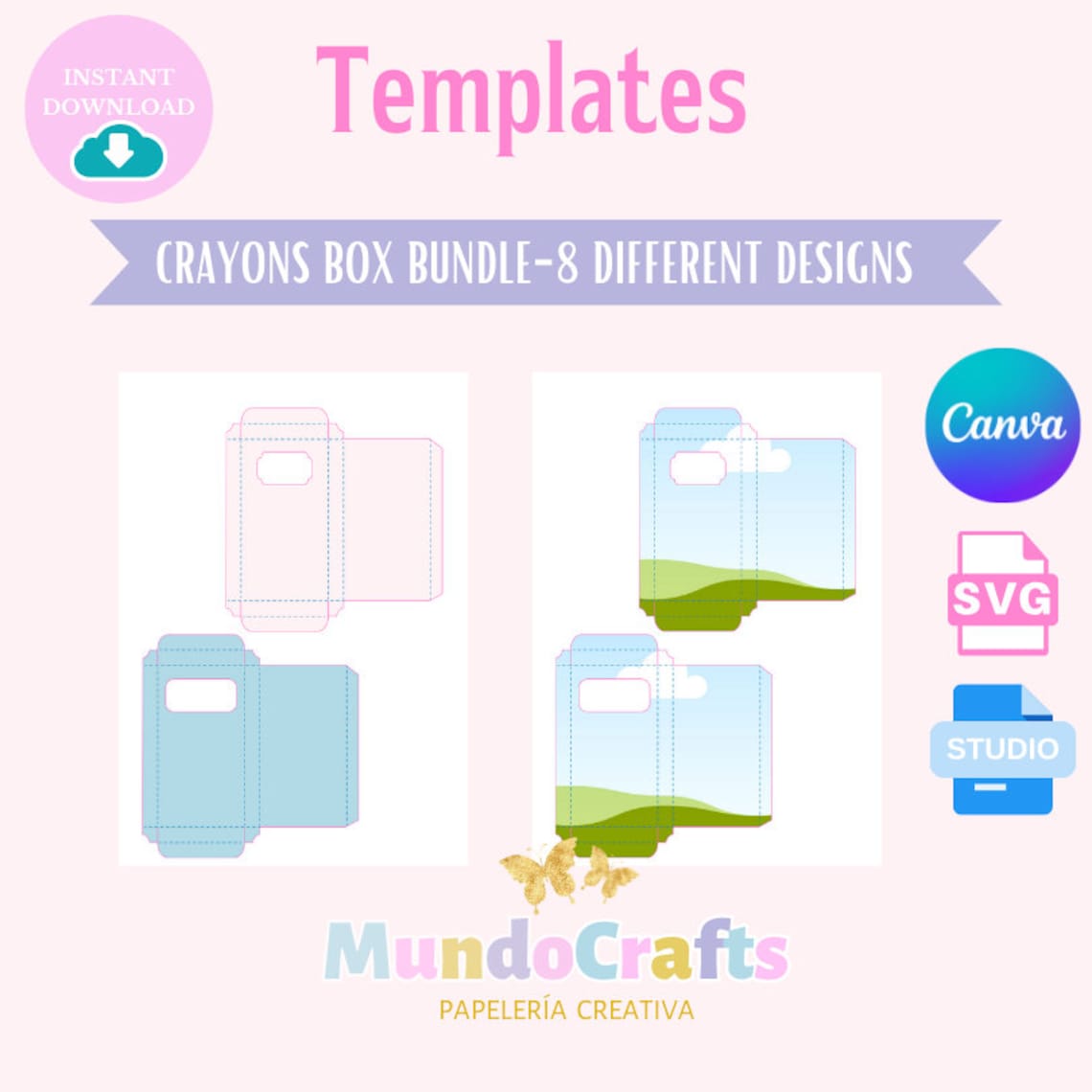 CAJA DE CRAYOLAS X 6, Editable En Canva, Svg, Crayons Box Svg Para ...