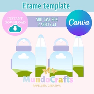 PLANTILLA DE CAJA Editable en Canva. Marco de caja para editar en Canva