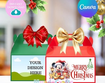 CANVA MOCKUP, Maquetas de cajas para Navidad o fiestas personalizadas editables en Canva