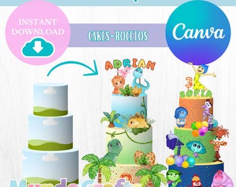 Plantilla Editable para Boceto Digital de Cakes, maqueta de cakes editable en Canva.