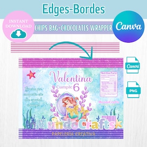 Orillas, Bordes para CHIPS BAG, PNG Bordes para bolsas de papitas e chocolates personalizados.