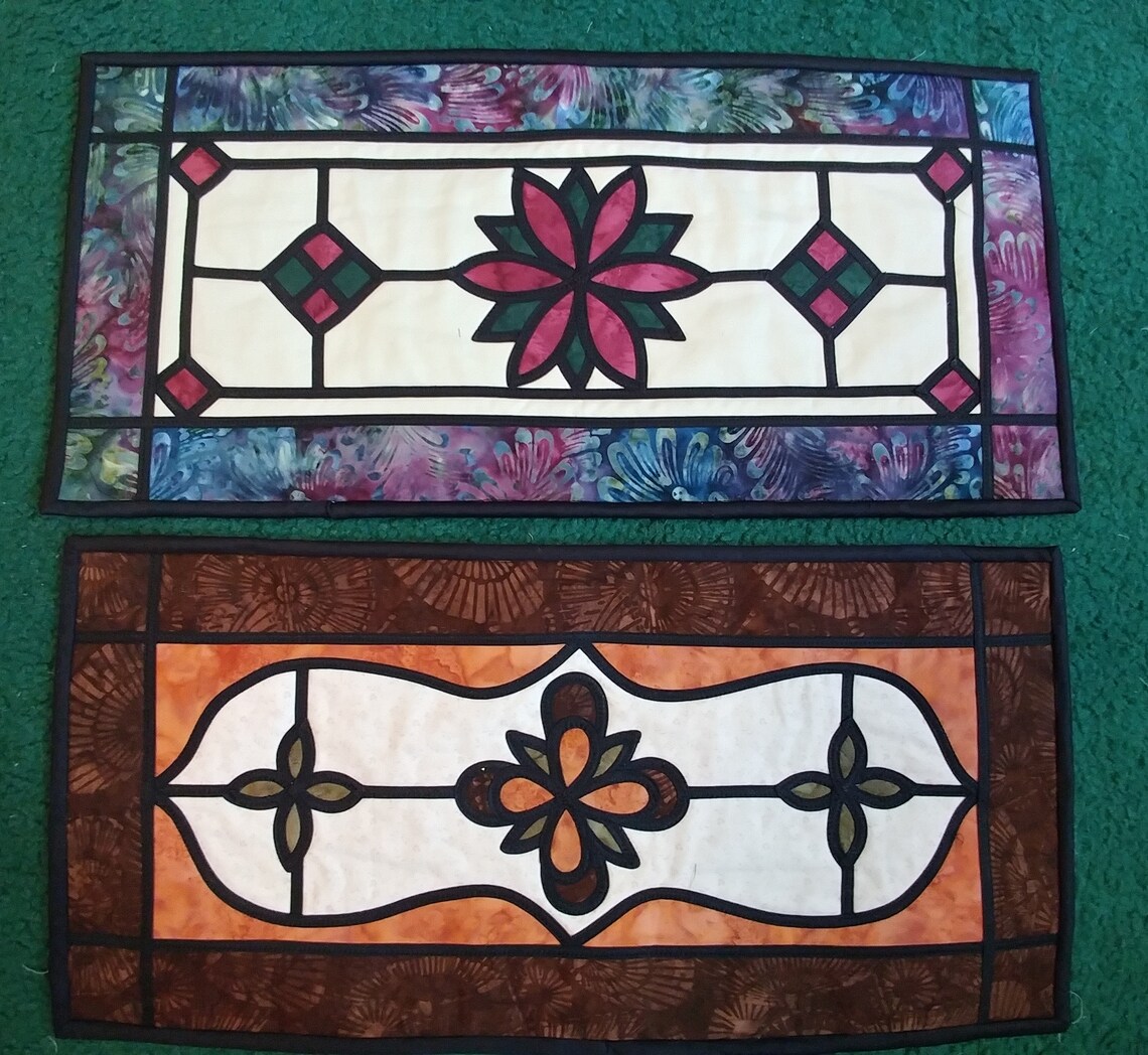 Decorative Quilted Window Panes Stained Glass Motif Etsy UK