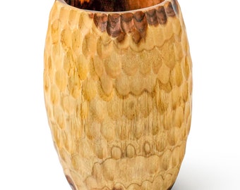 10-Inch Honeycomb Teak Root Vase