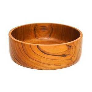 Straight Side Teak Wood Bowl - Large