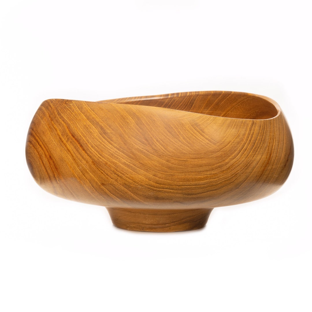 Curved Hachi Serving Bowl With Stand Etsy
