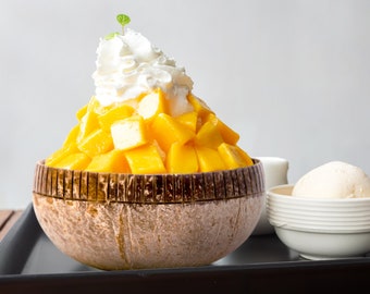 Rainforest Bowls Two-Toned Coconut Bowl | Sustainable, All-Natural | Made from a Reclaimed Coco Shell | 1 Bowl Sold = 1 Tree Planted