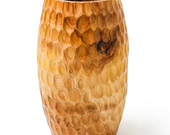 12-Inch Honeycomb Teak Root Vase