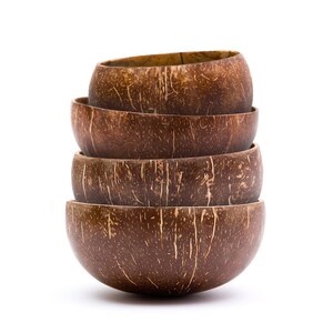 Set of 4 Original Coconut Bowls Variety Pack | Zero Waste Gift for Green Living | Handcrafted from Discarded Coco Shells