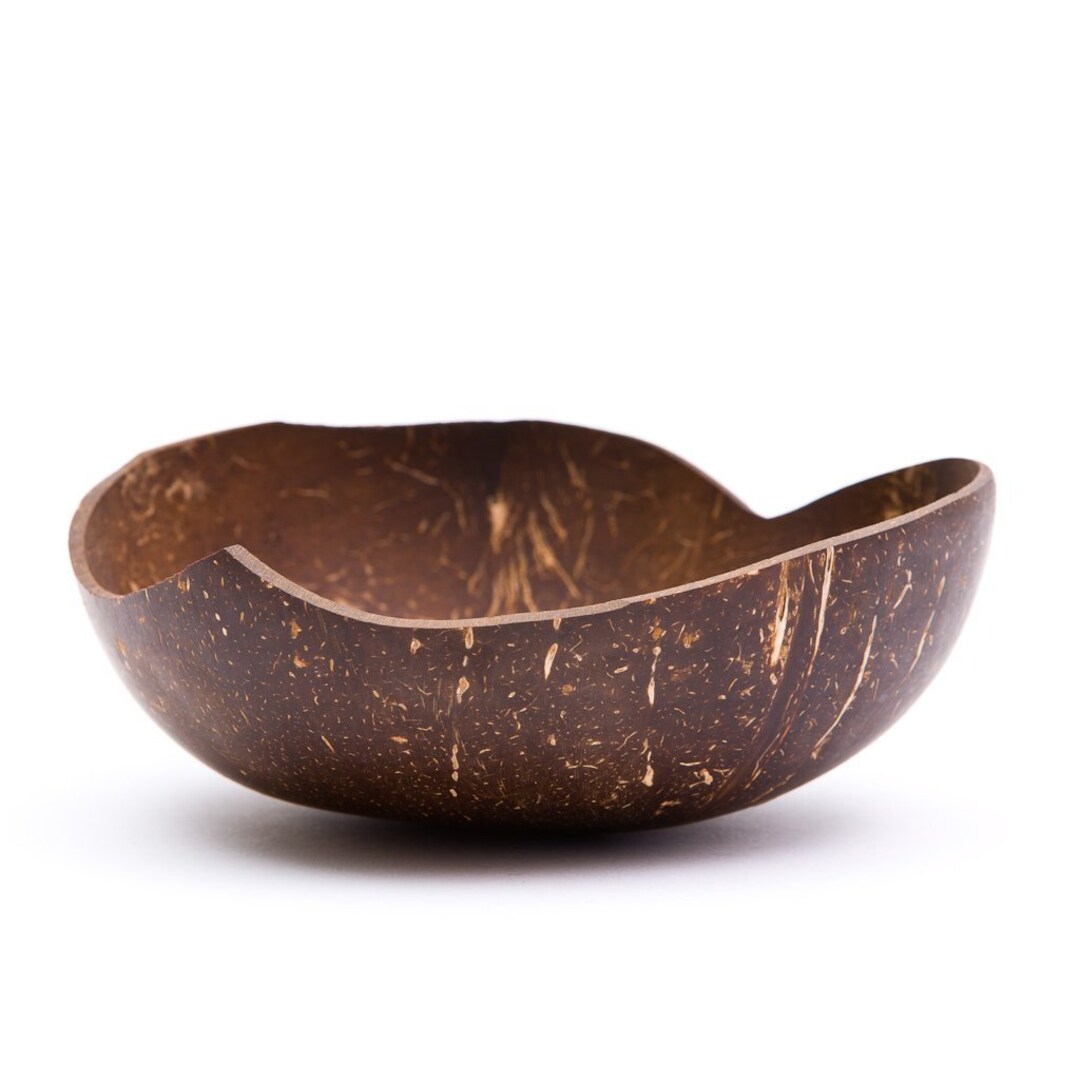 Bol En Noix De Coco Véritable – Extérieur Poli, Intérieur Laqué – Multicouleur – Occasion